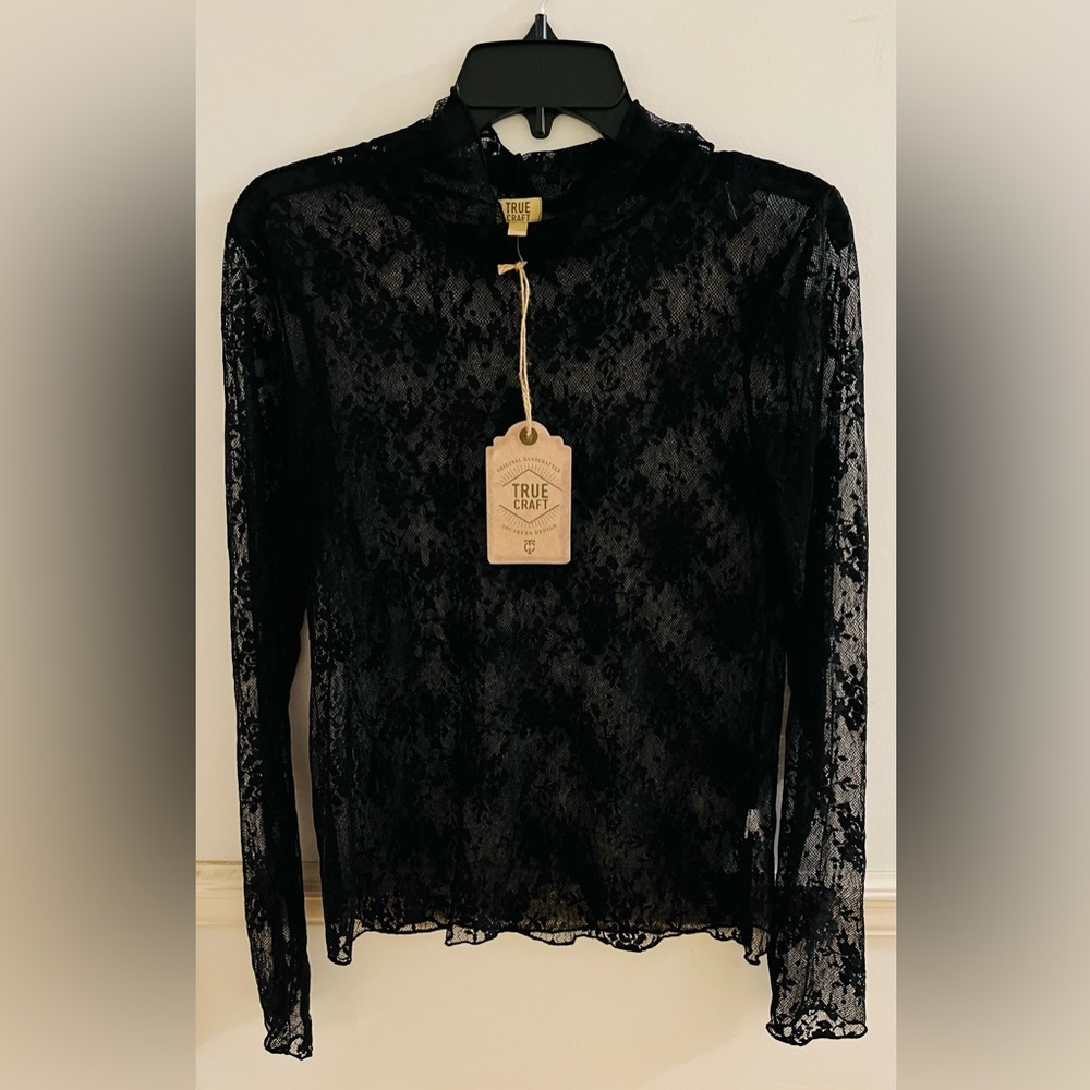 NWT True Craft Black Lace Top